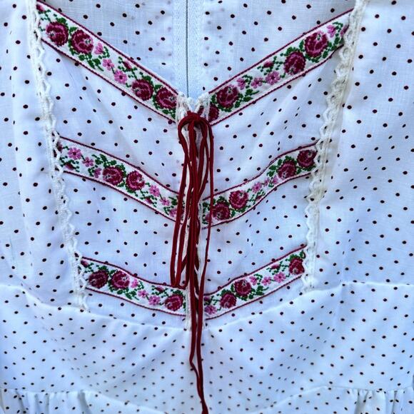 Vintage Roberta California 60s 70s Boho Hippie Peasant Dress Women's - Picture 10 of 11